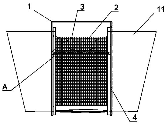 Device for cleaning away canal water distributing opening floating objects