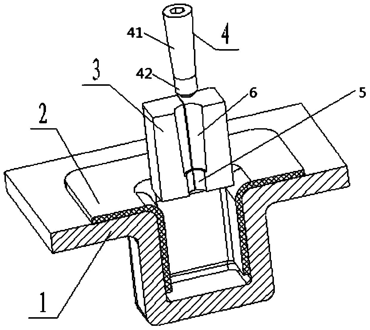 Composite material small pit forming and pressurizing device and pressurizing method