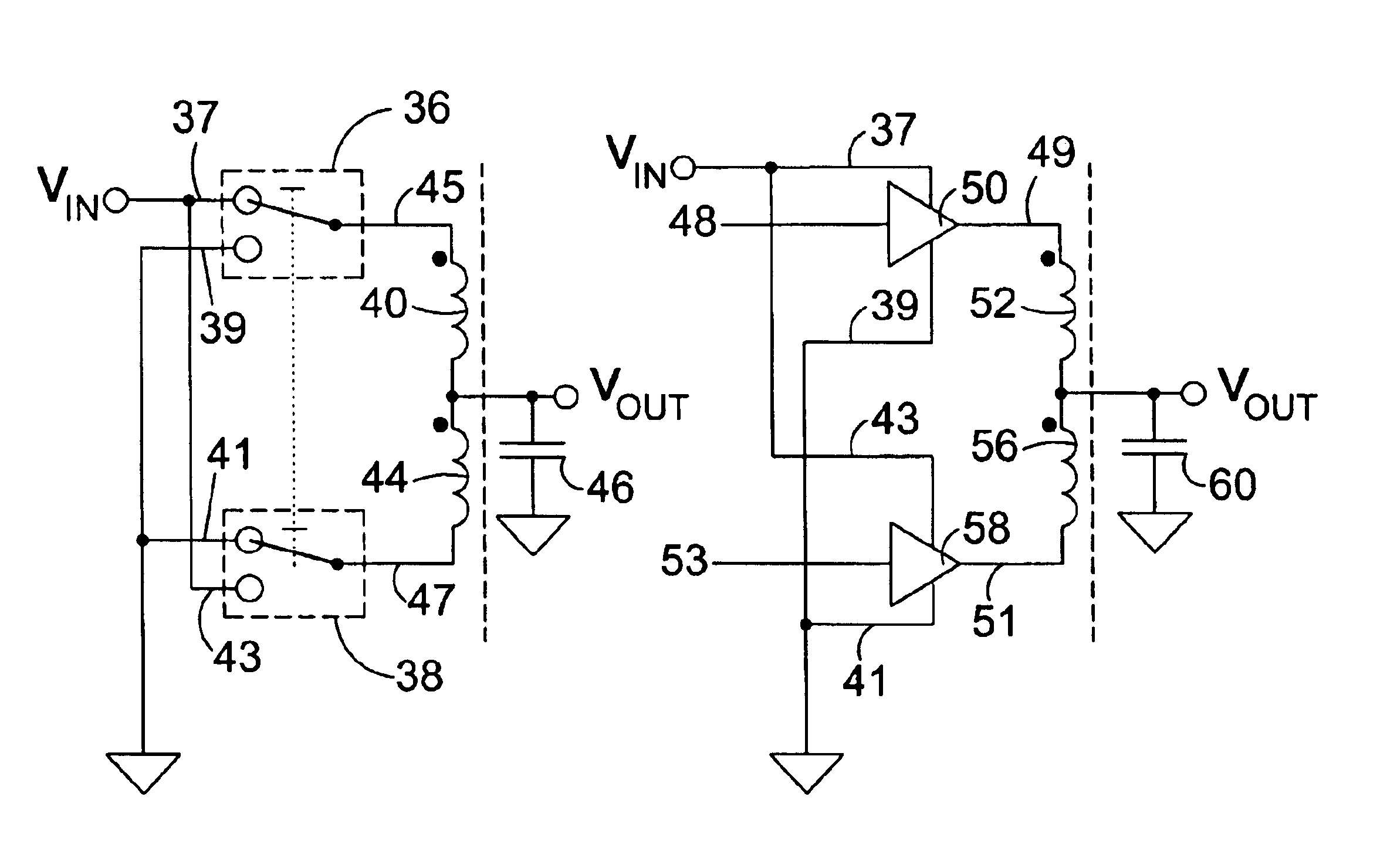 Voltage converter utilizing independently switched inductors