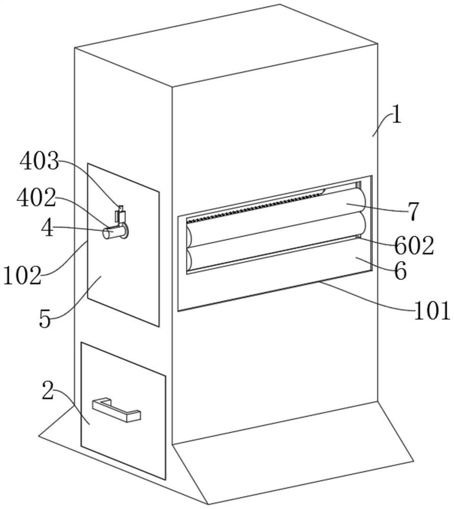 Double-roller type skein fluffing device based on textile processing