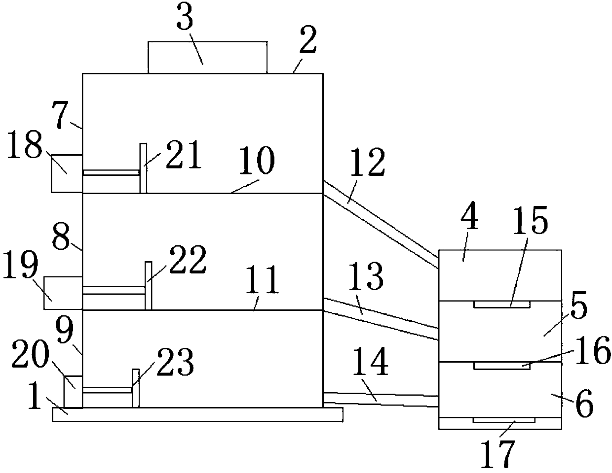 Recycling and discharging device