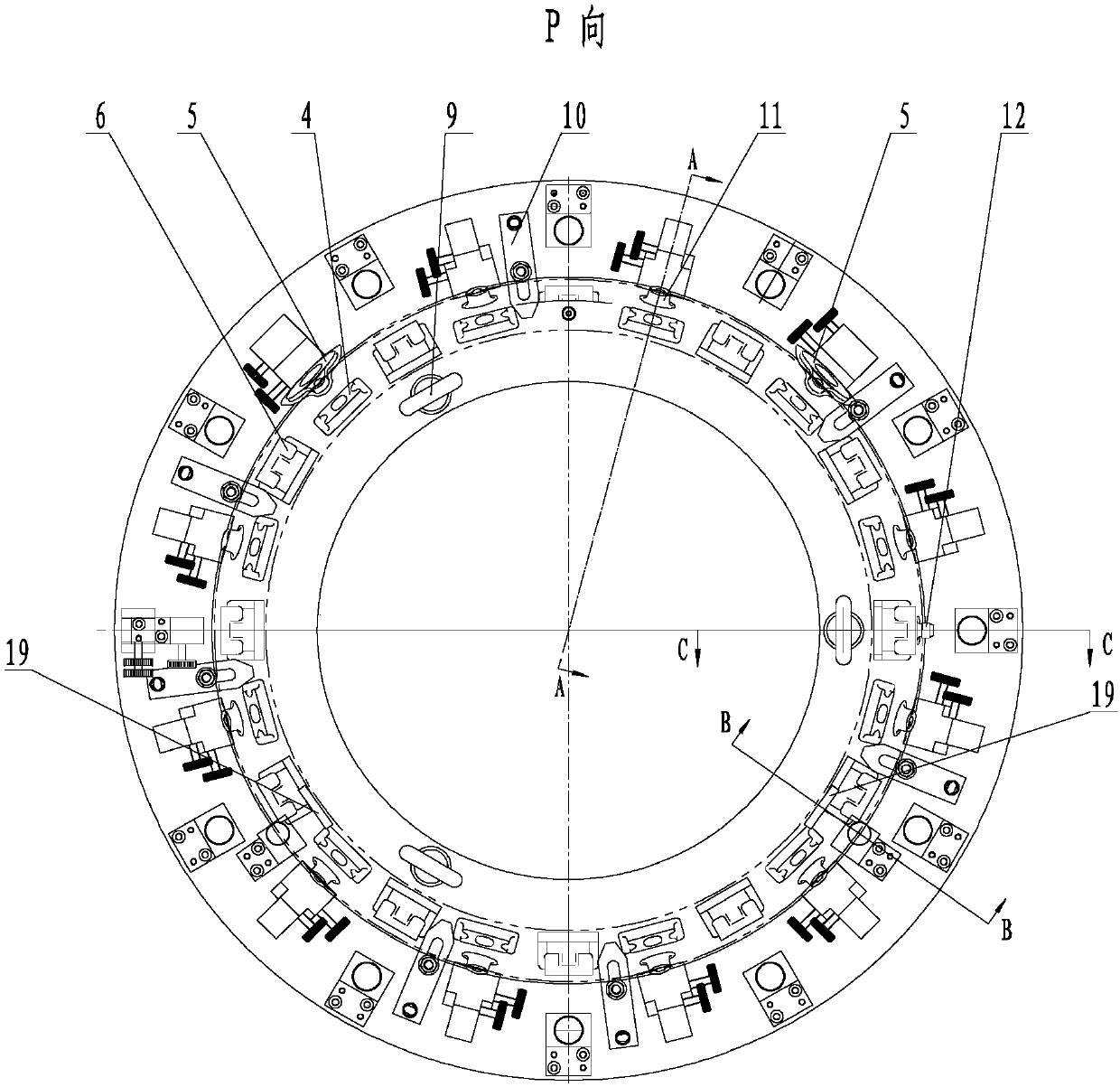 Device for welding assembly of aero-engine combustion chamber diffuser casing mounts