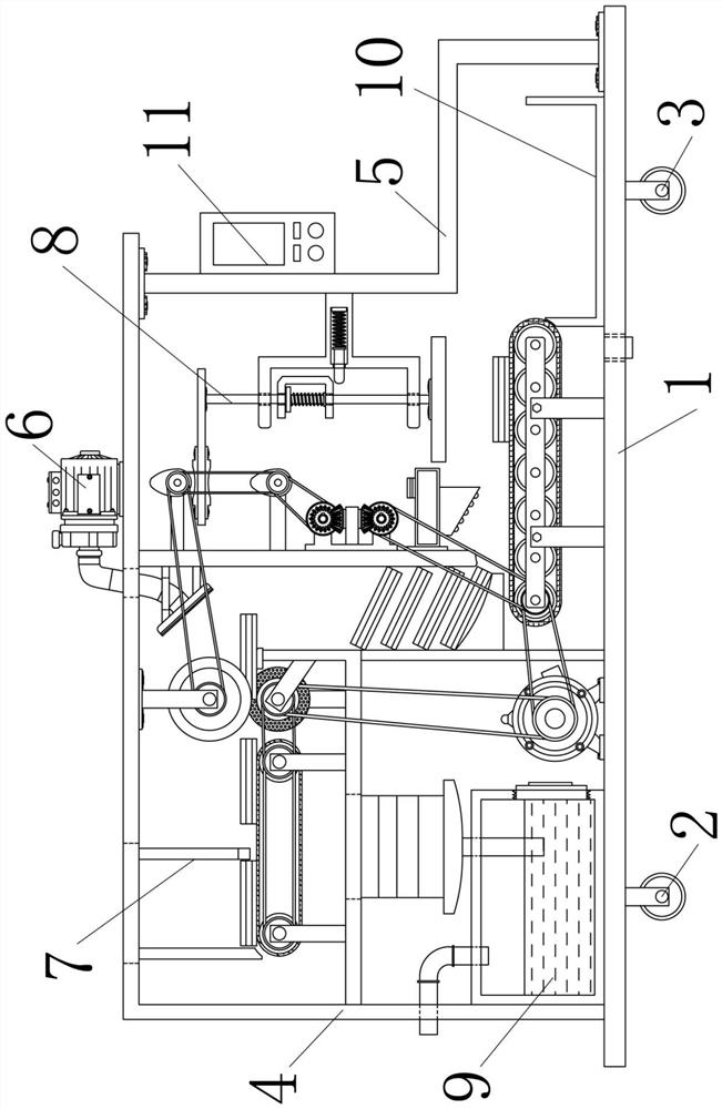 A tile dust-free recycling pretreatment device