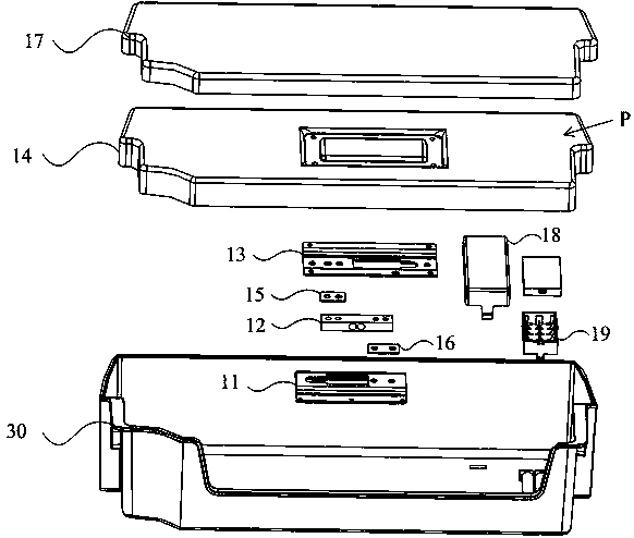 A weighing device and weighing drawer for a refrigerator