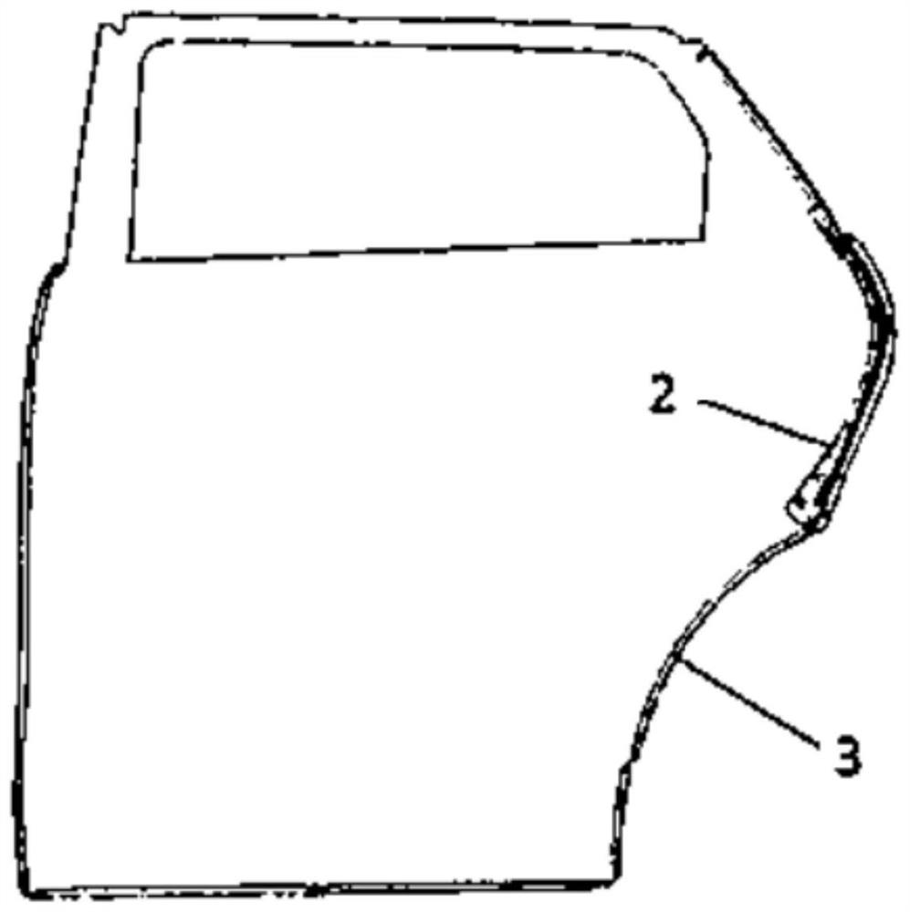 Rear door sealing structure of vehicle and vehicle