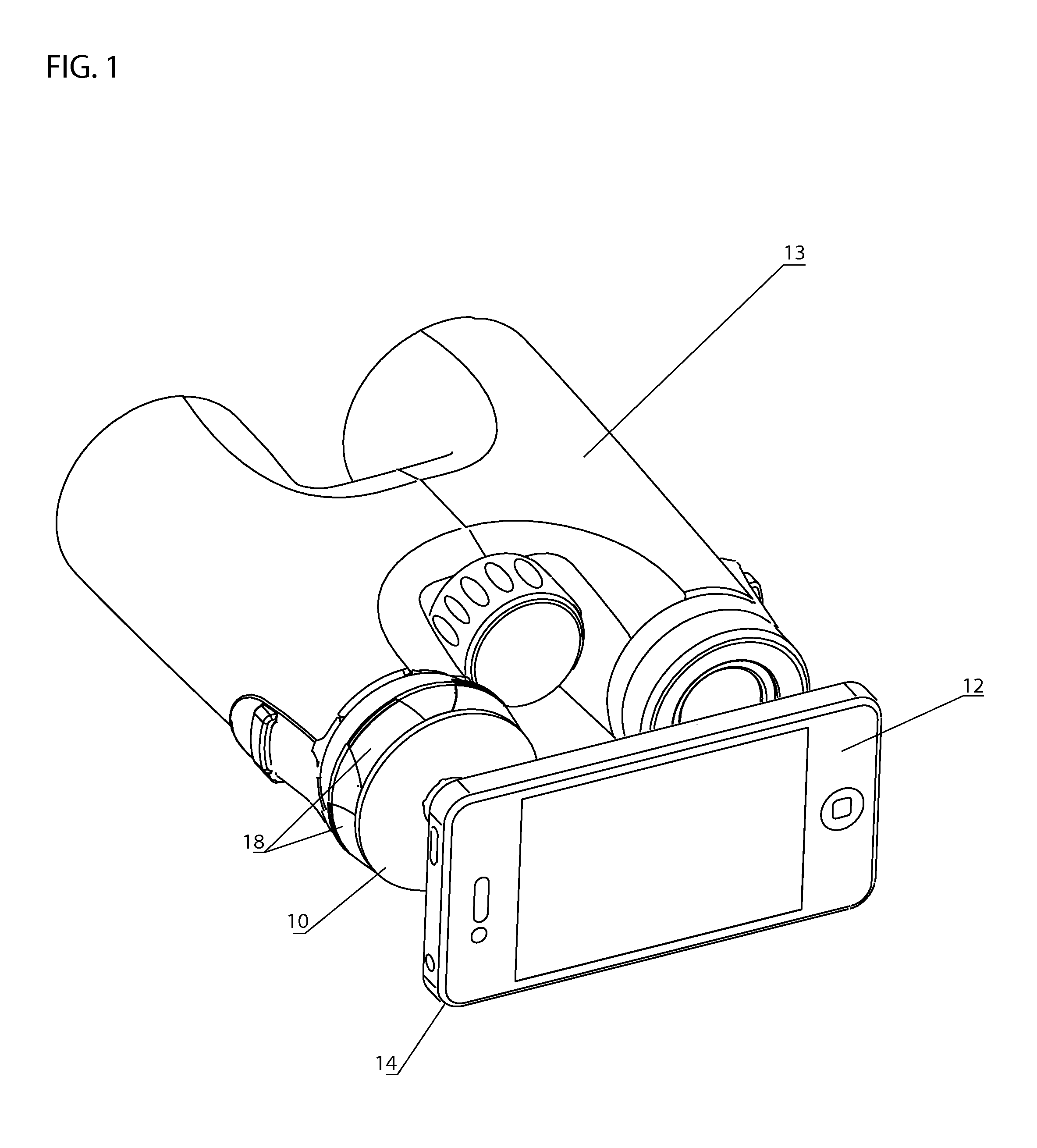 Adaptor for connecting an electronic device having a camera to an optical device