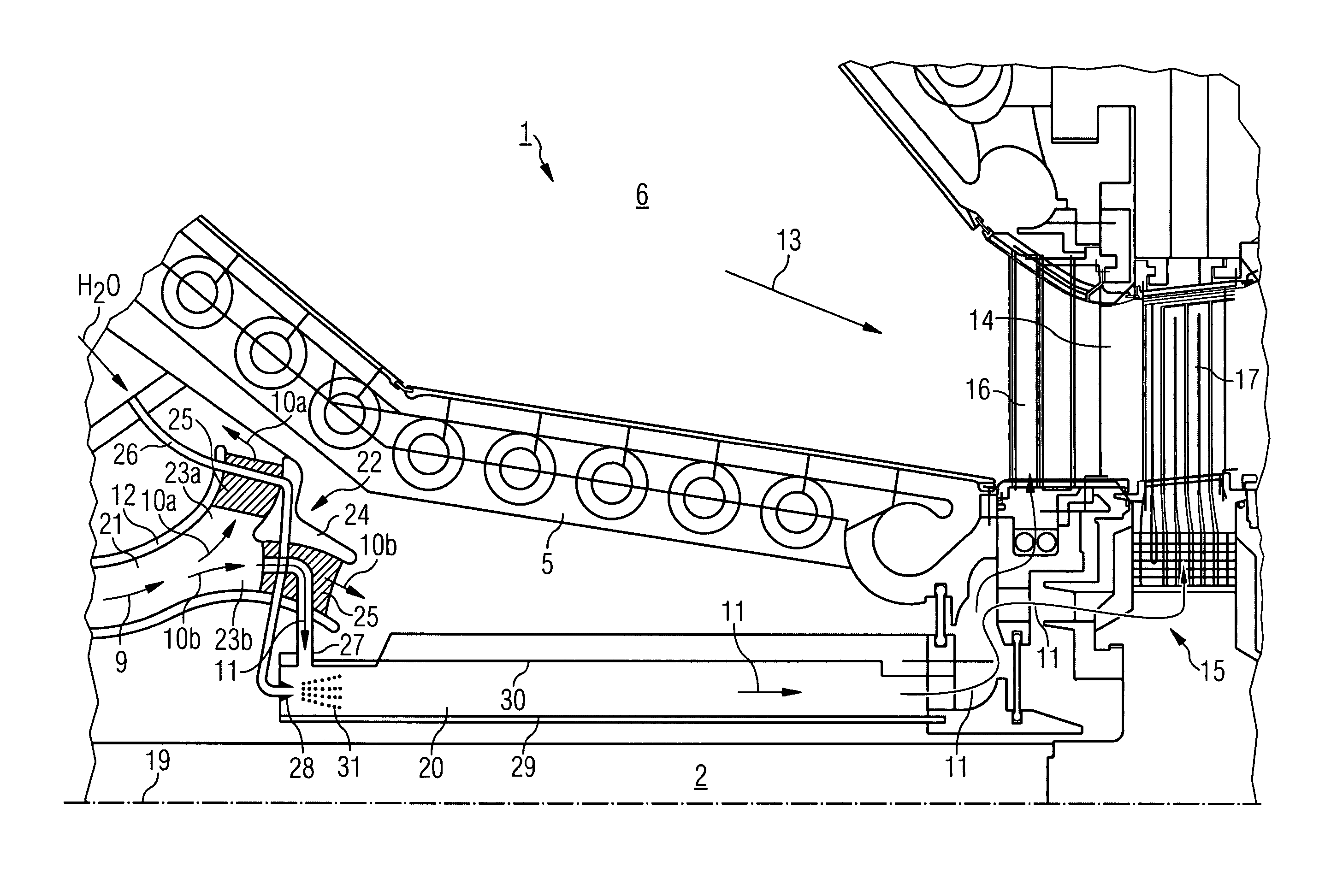 Cooling air and injected liquid system for gas turbine blades