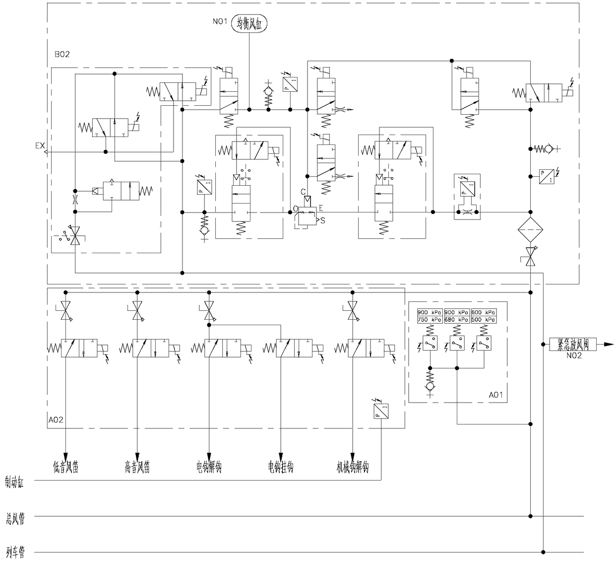 Control system and method for controlling centralized braking of train, and brake control system for motor train unit