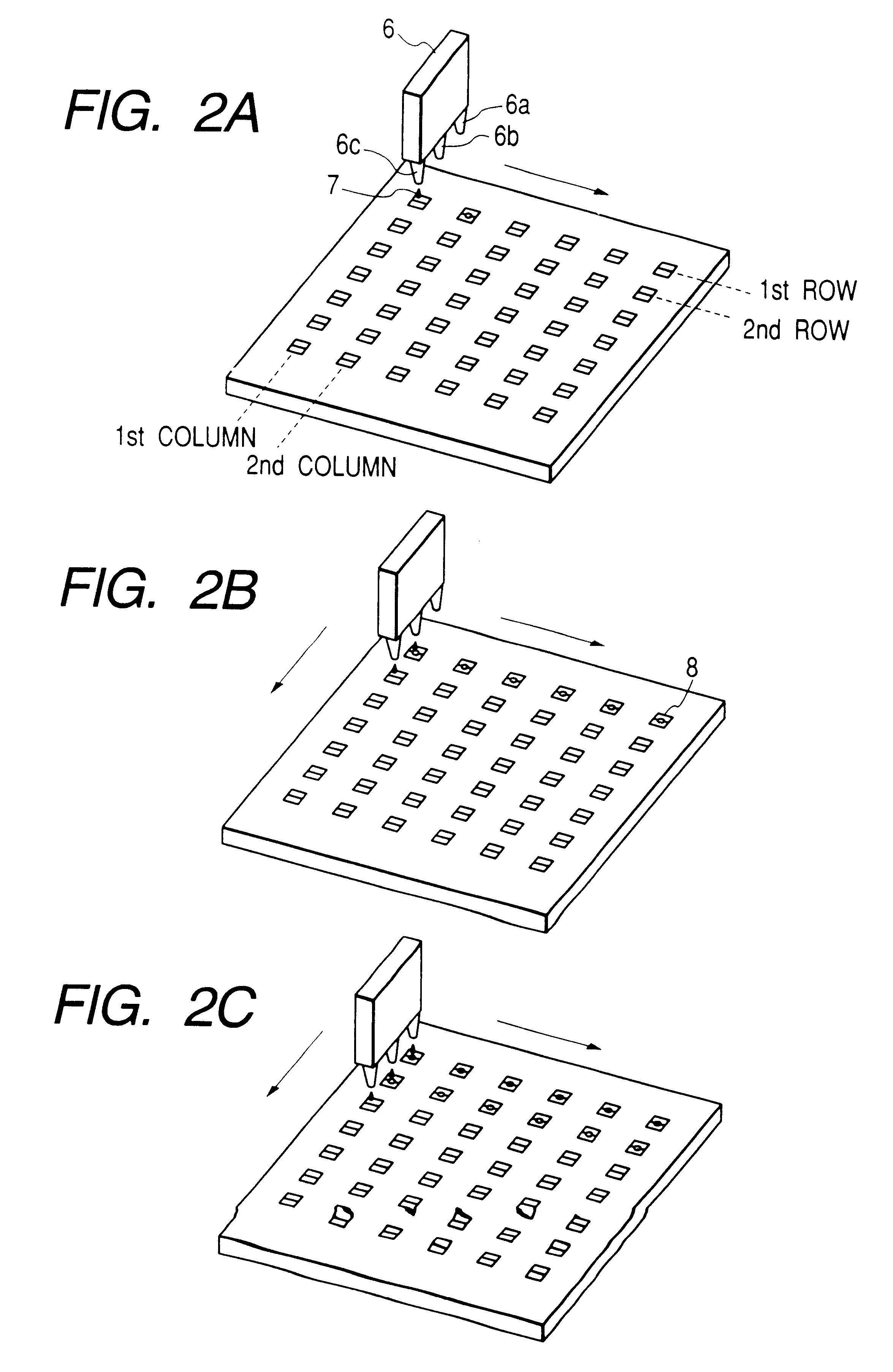 Method and apparatus for producing electron source using dispenser to produce electron emitting portions