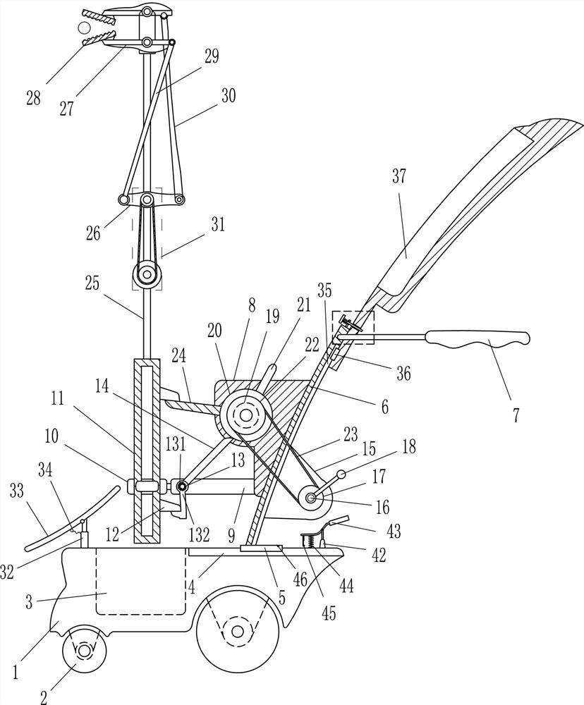 A device for shaking off snow from garden landscape trees