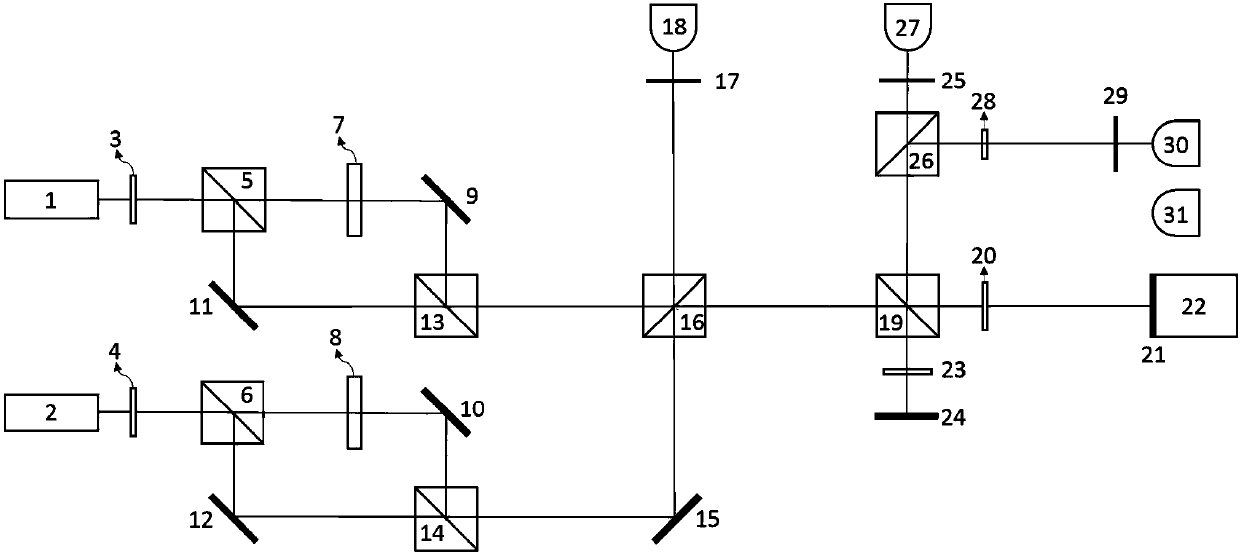 Dual-wavelength superheterodyne-interference wide-range high-precision real-time displacement measuring system and method