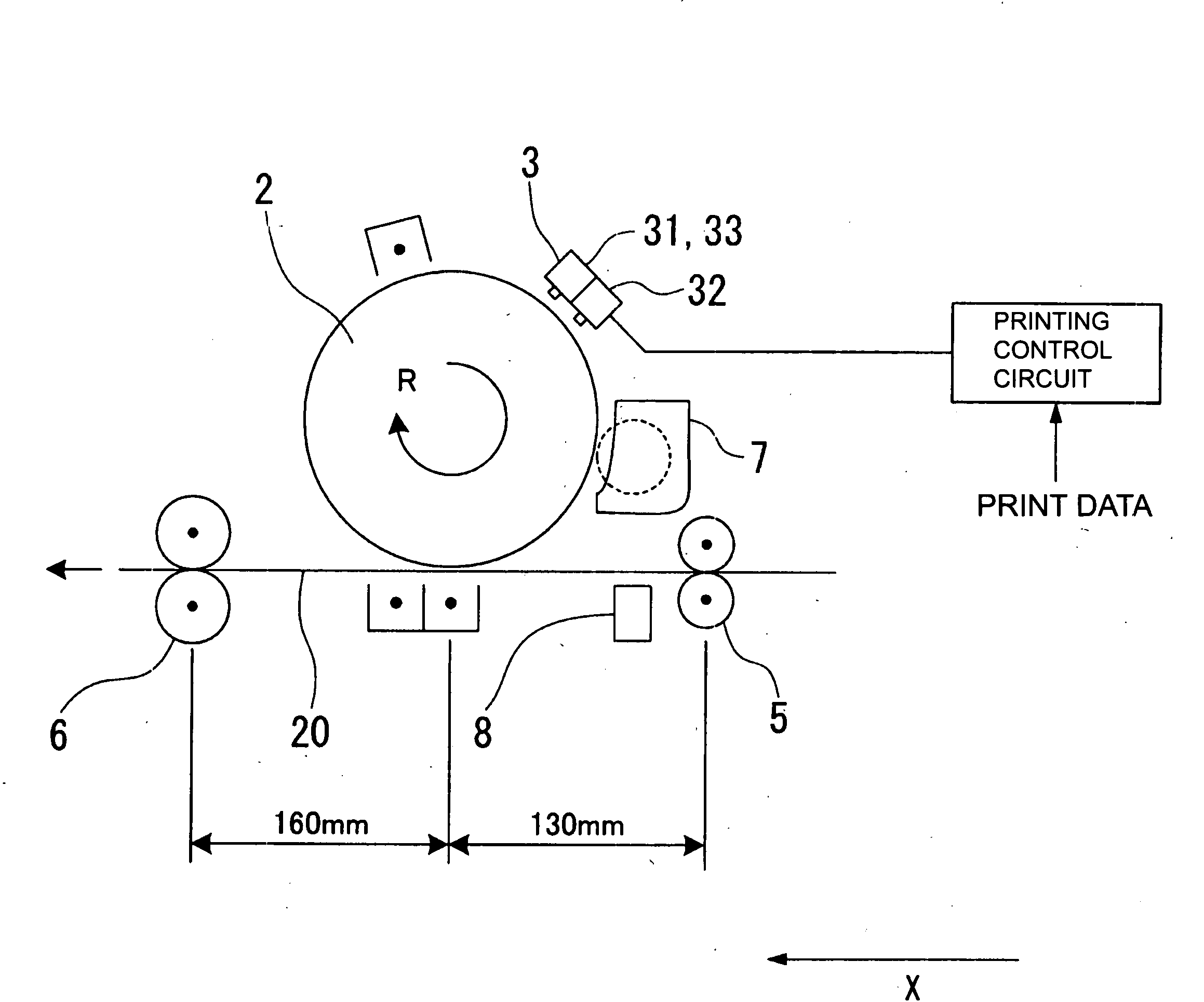 LED printer and print control method