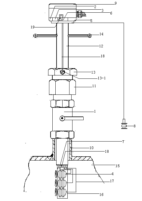 Power supply and data transmission device for pipe network monitoring equipment and construction application method