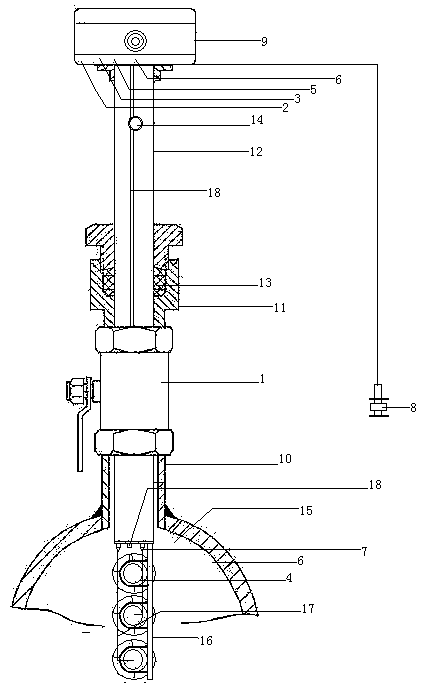 Power supply and data transmission device for pipe network monitoring equipment and construction application method