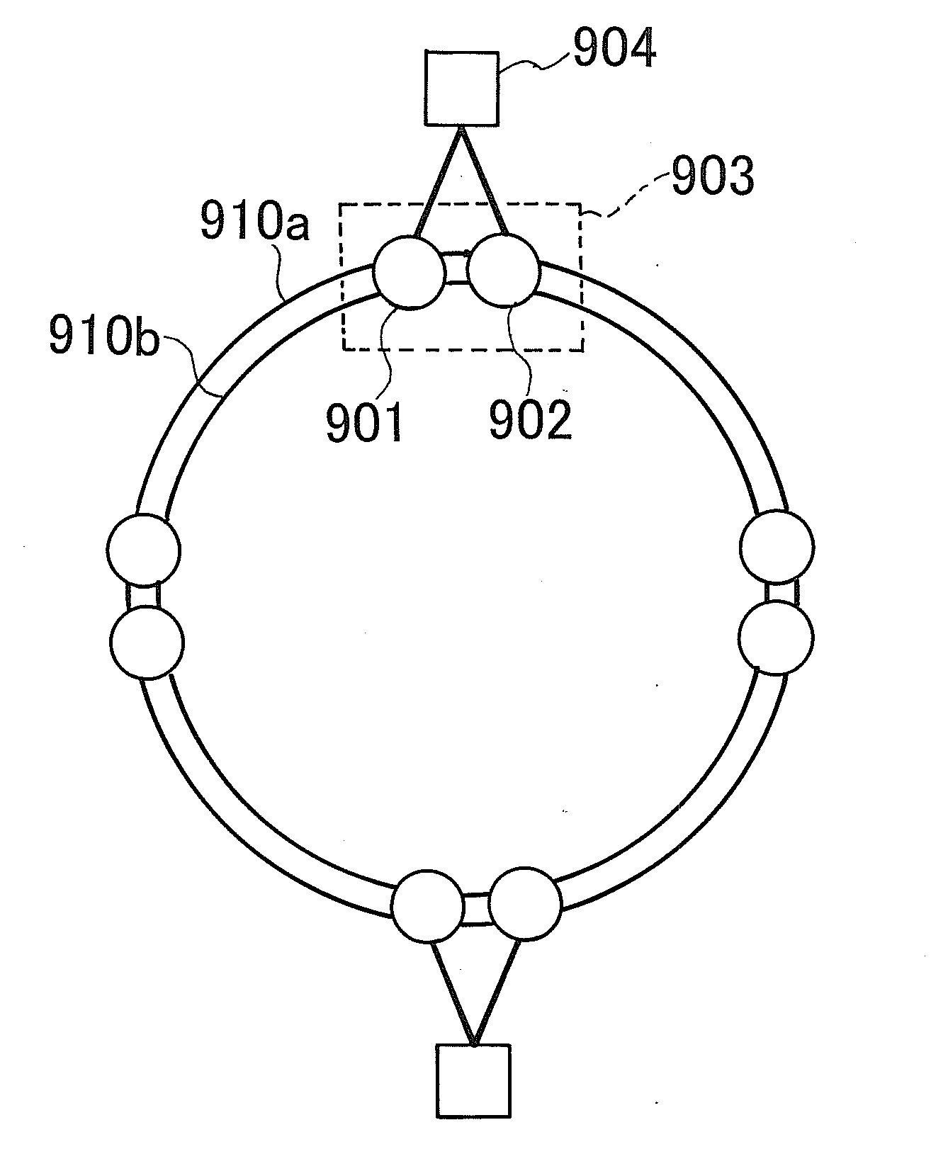 Packet ring network system, packet forwarding method and node