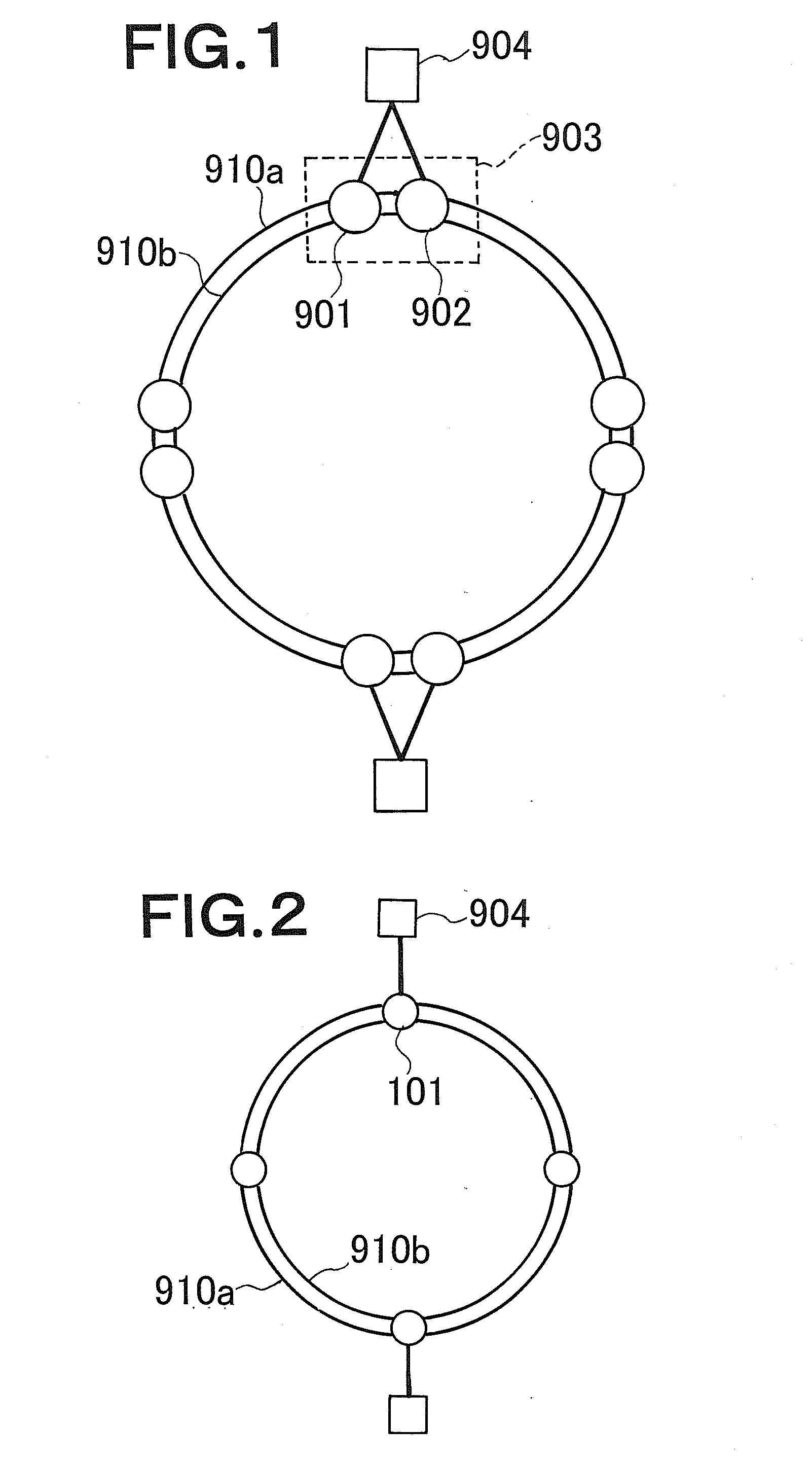 Packet ring network system, packet forwarding method and node