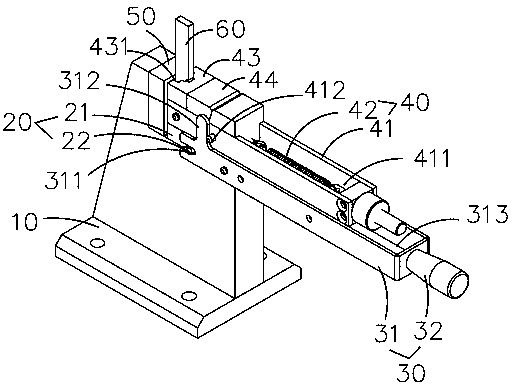 Clamp mechanism of digit impact testing machine