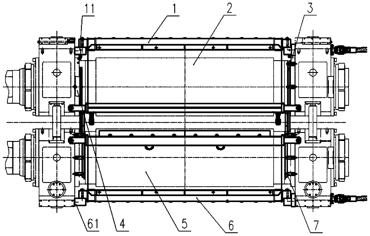 Air mist cooling device for 2+8 roller combined type thick slab big screwdown casting-rolling machine