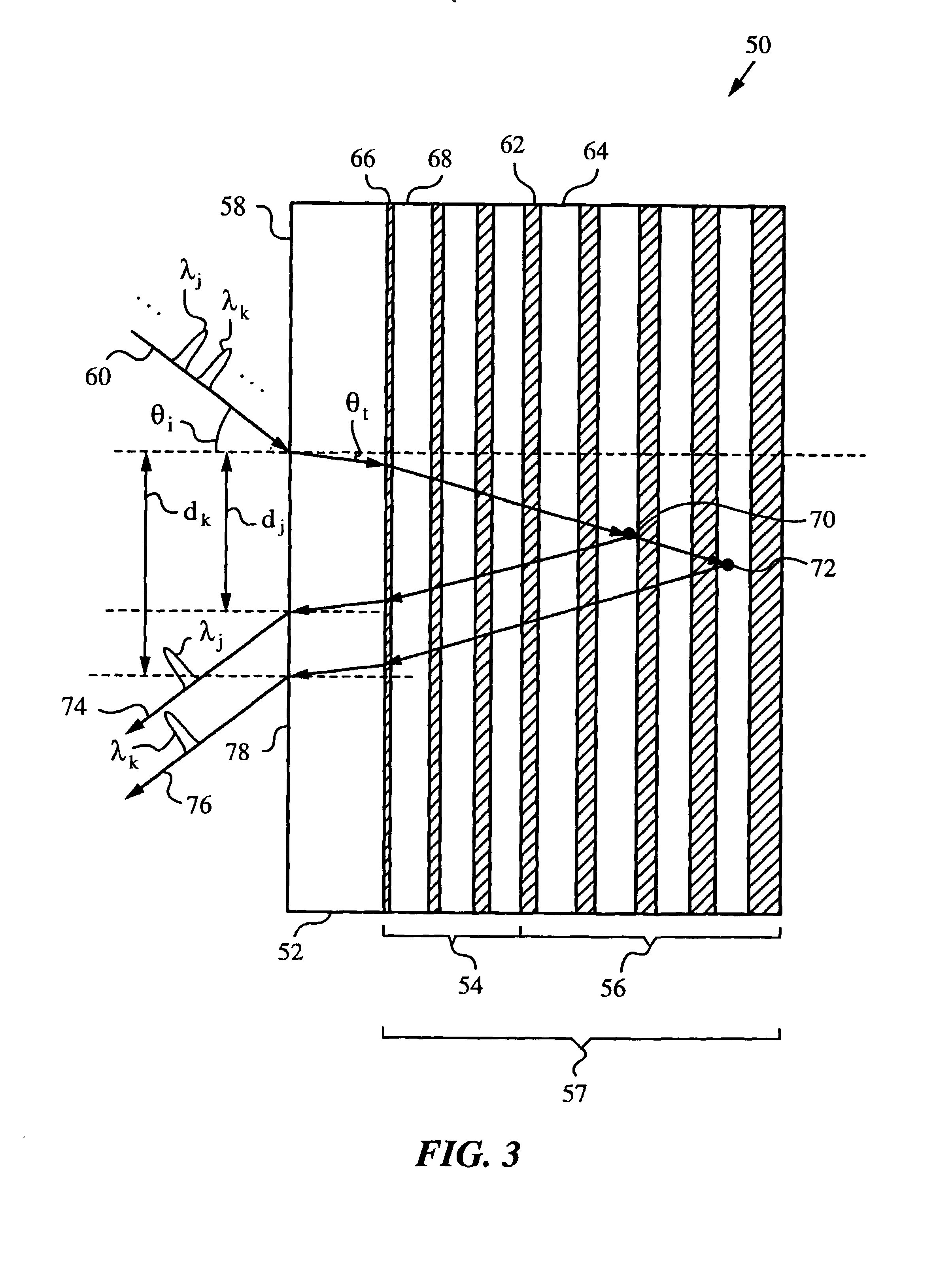 Apparatus and method employing multilayer thin-film stacks for spatially shifting light