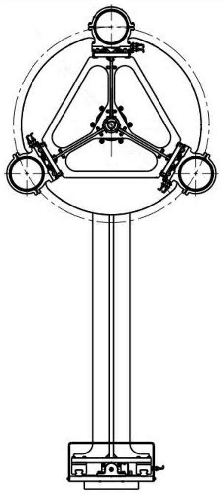 Antenna protection cover supporting and clamping device