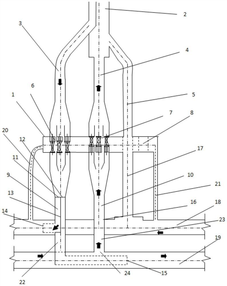 Underground ventilator room system shared by double-track tunnels