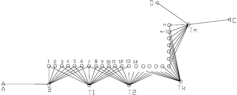 Multi-common-turning-point lateral intersection traverse surveying method