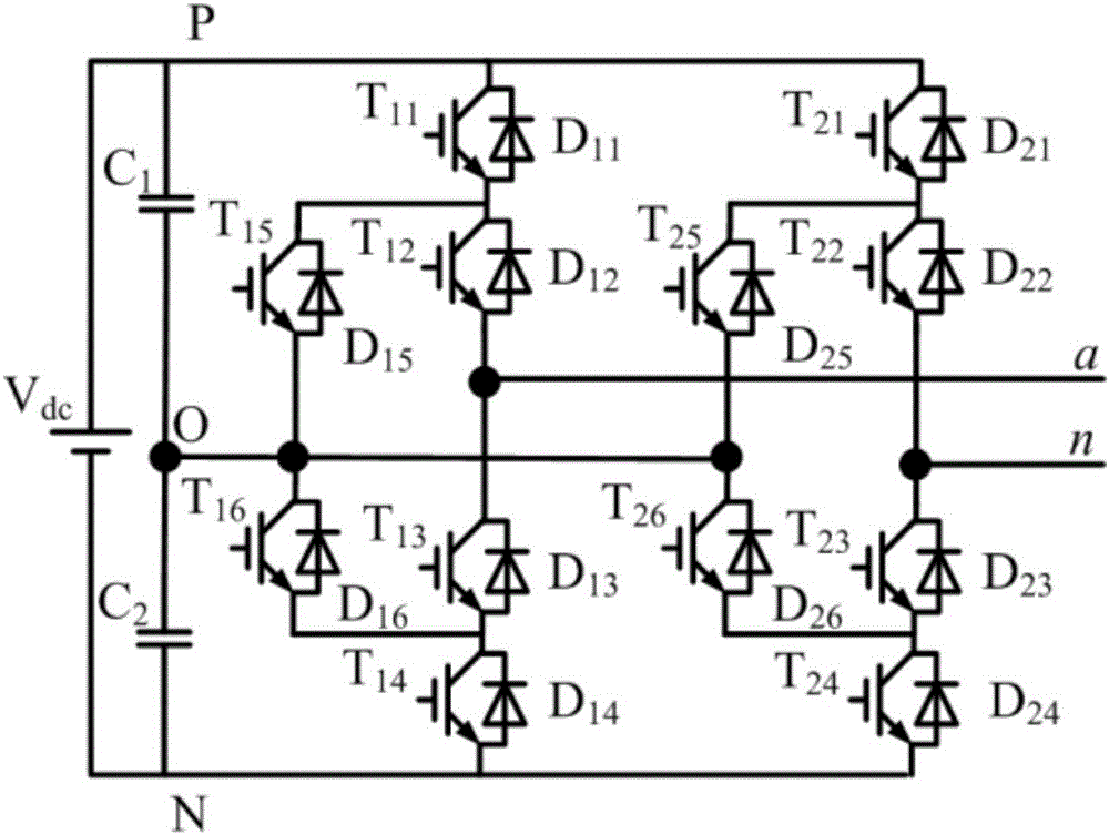 Five-level active midpoint clamping type H bridge converter