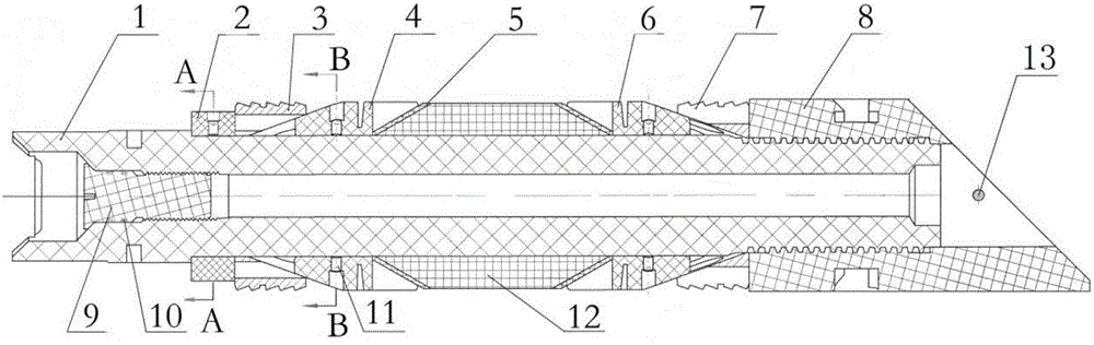 Fast drilling bridge plug made of composite material