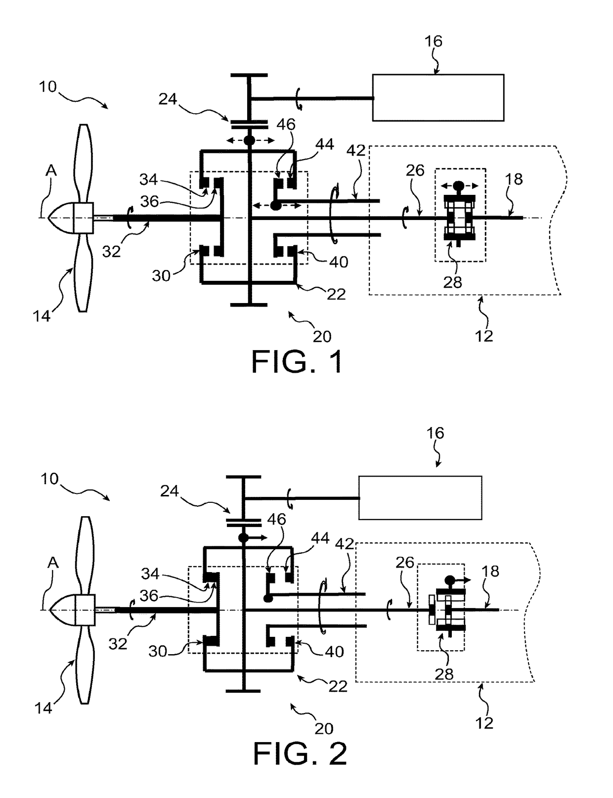 Propulsion unit with selective coupling means