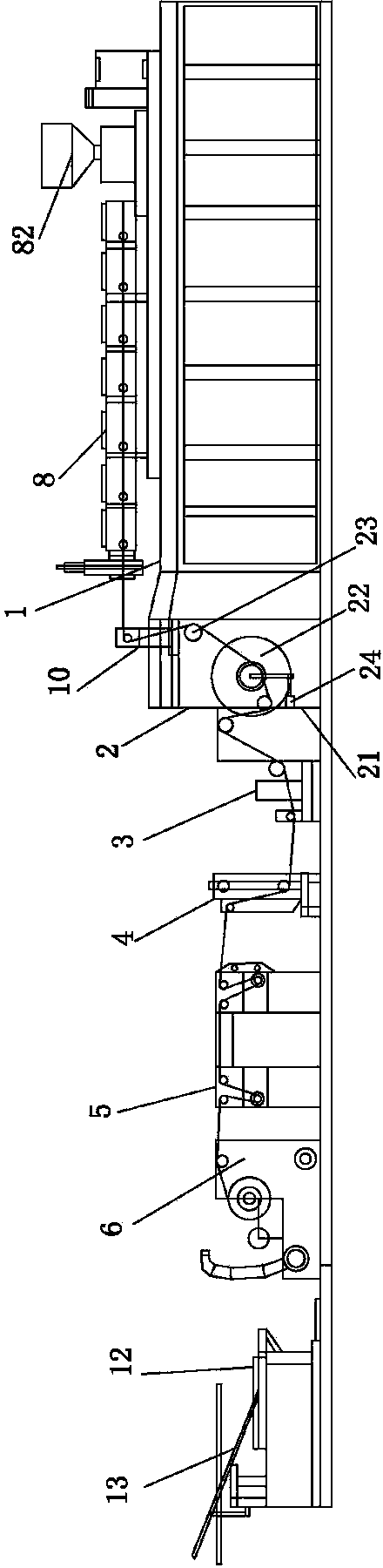 Winding film tape-casting production line