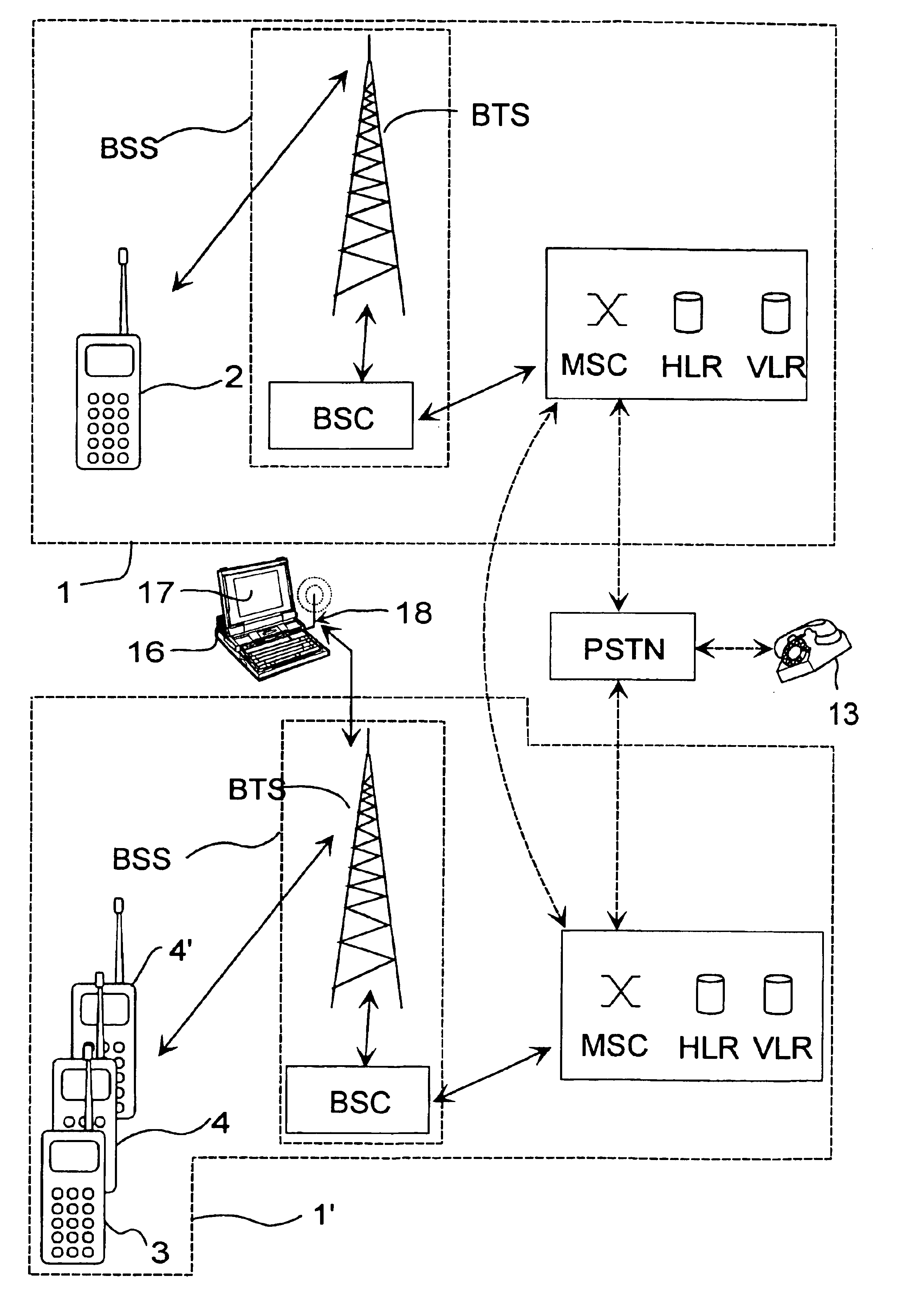 Selective message service to primary and secondary mobile stations