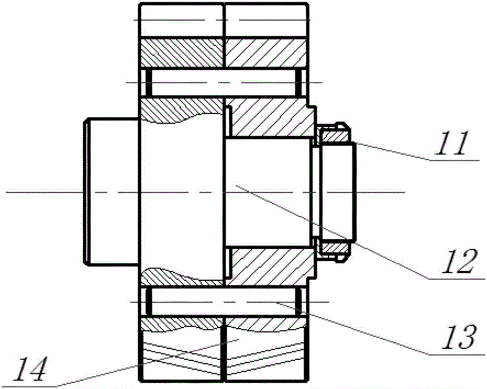 Combined type herringbone gear planet transmission device with adjustable backlashes