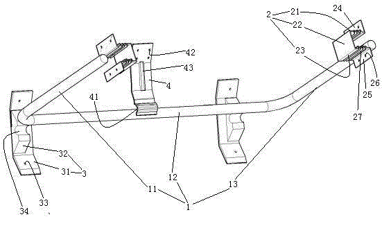 Strengthening beam structure for automobile front wall