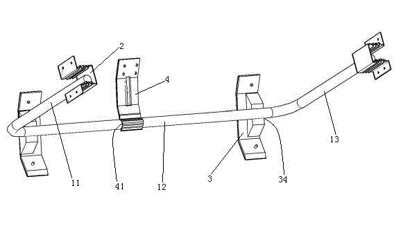 Strengthening beam structure for automobile front wall