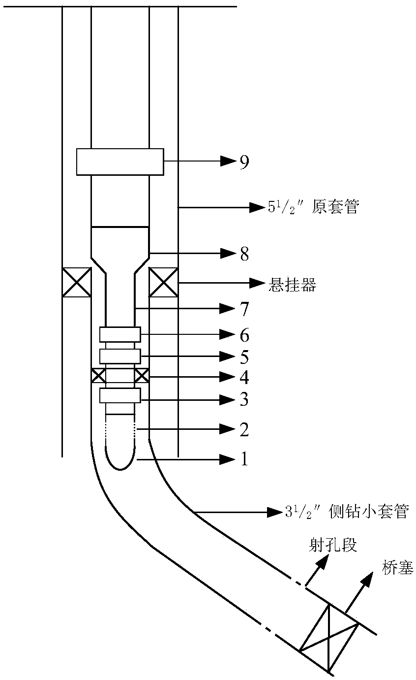 3.5-inch sidetracked slim hole sectioned fracturing pipe column