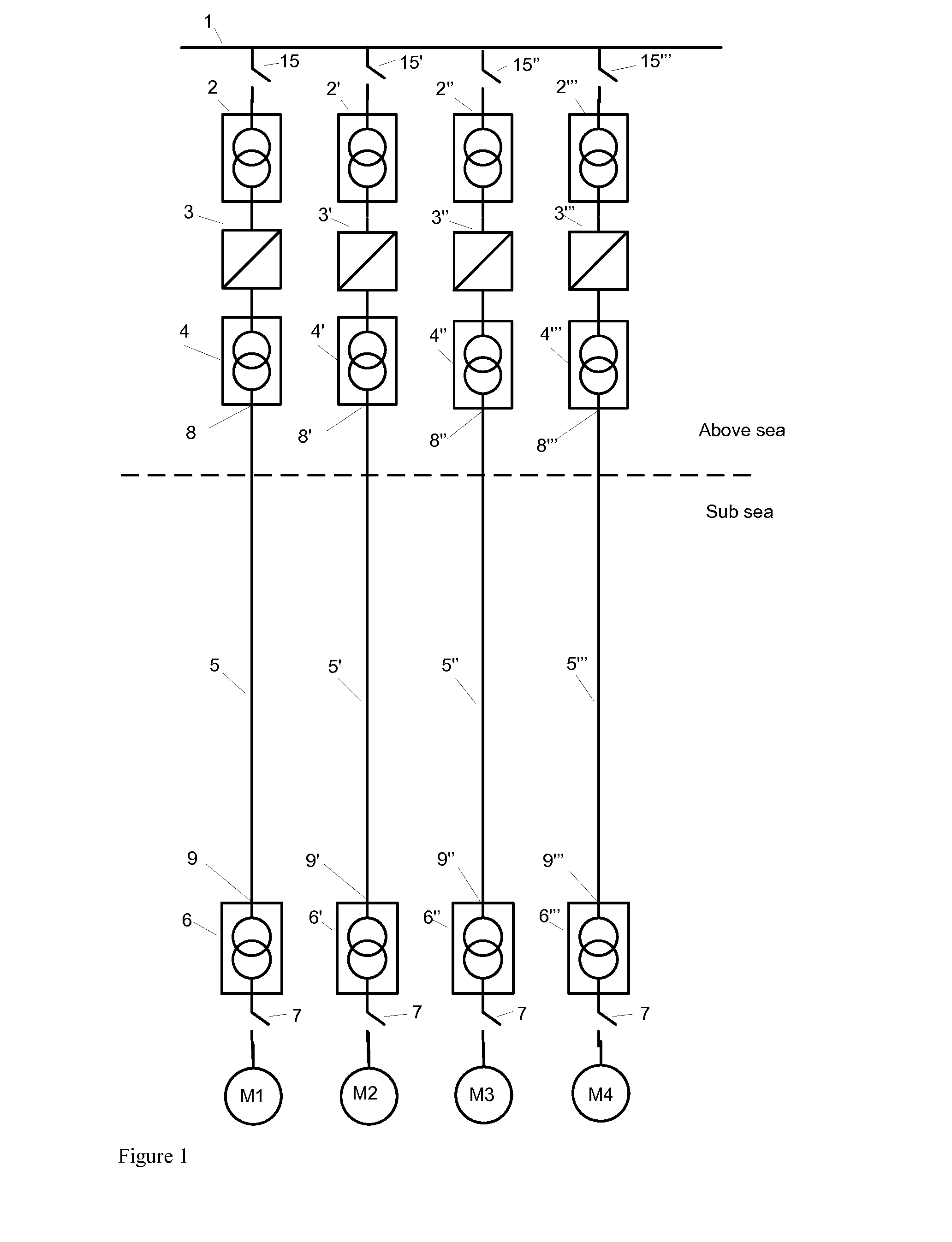 Device for stable subsea electric power transmission to run subsea high speed motors or other subsea loads