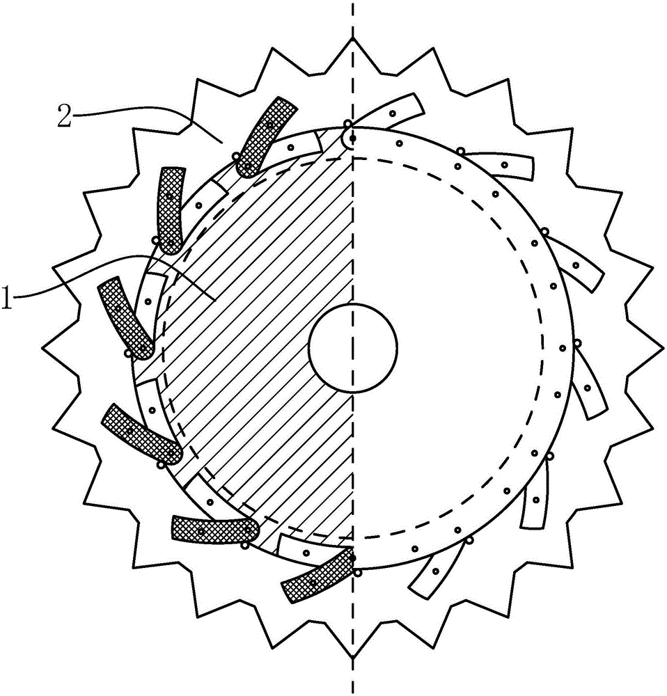 Combined mower cutter and mounting and dismounting method thereof