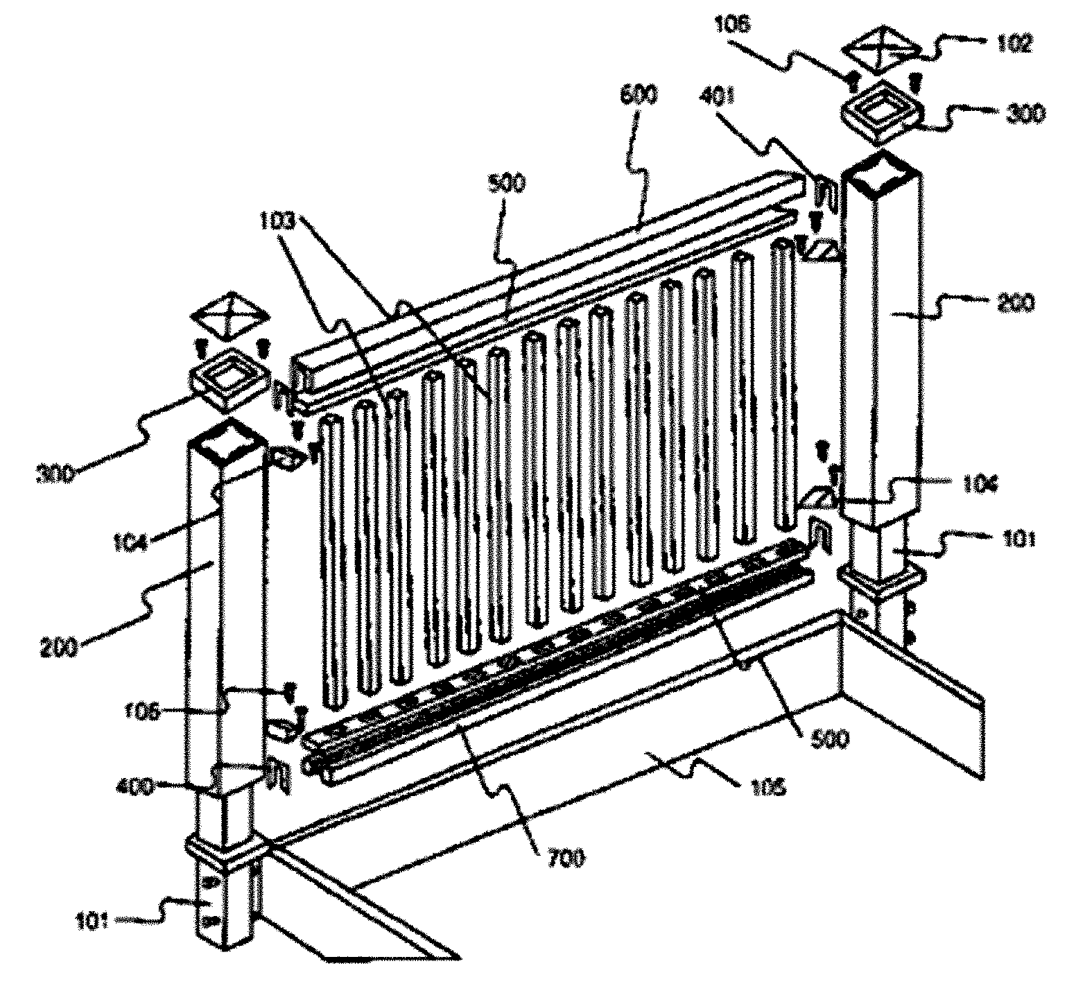 Railing assemblies and related methods and apparatuses