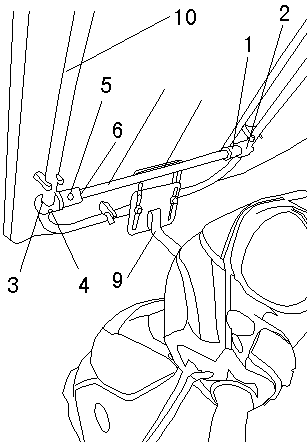 Front-back support connecting fixing piece of electric bicycle sun-shading device