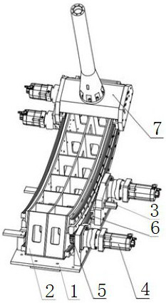 Single-point belly supporting device of two-stage attack angle mechanism and control method