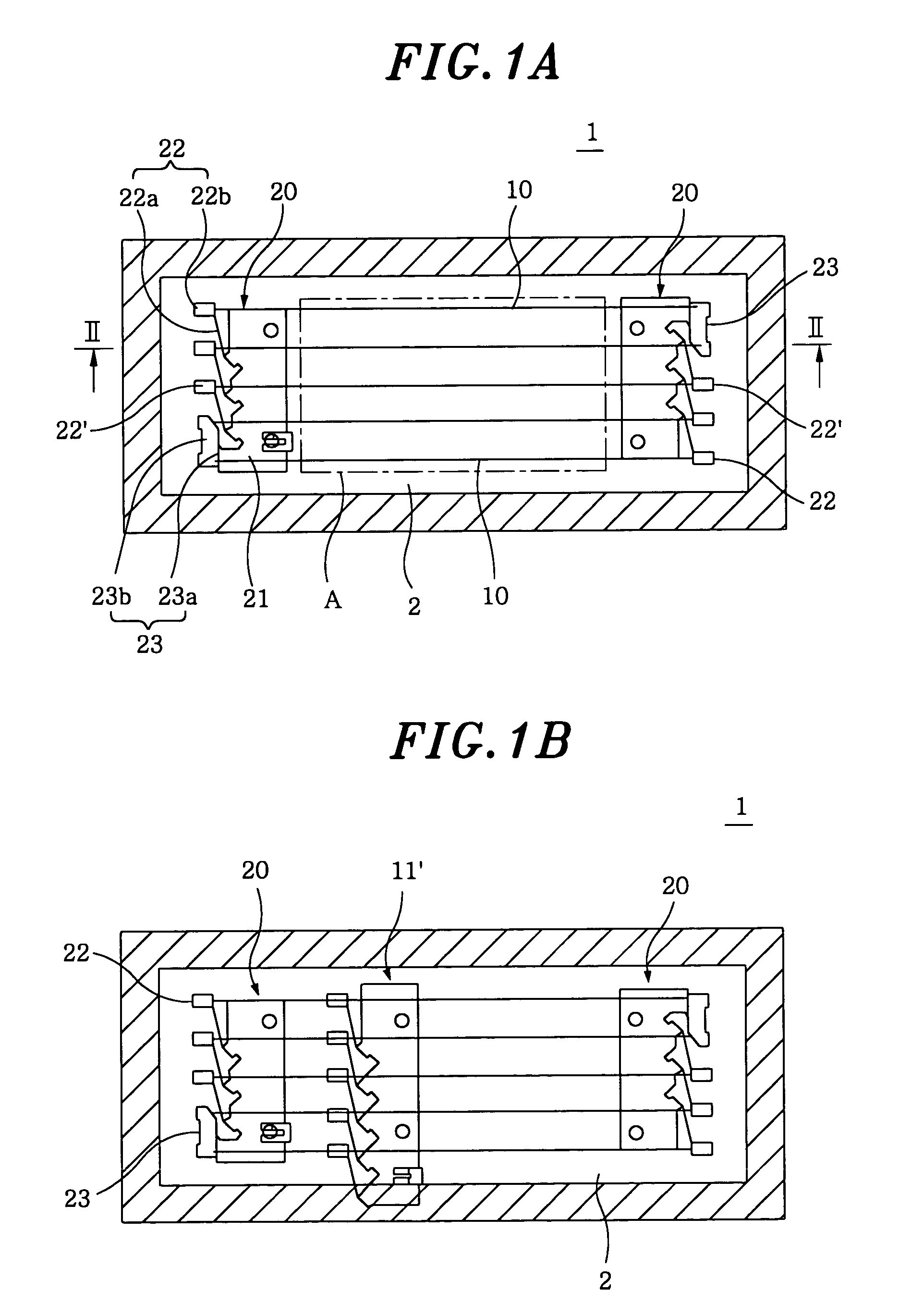 Vacuum fluorescent display device and the support of the cathode thereof