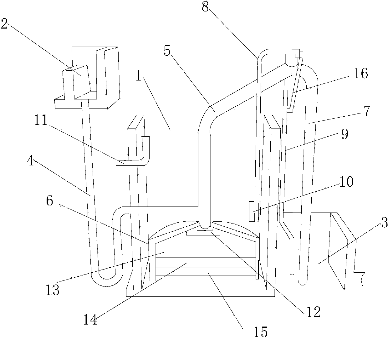 Reverse osmosis valveless filtering basin