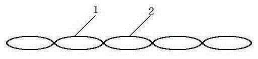 Composite filaments of dacron positive ion dyeable filaments and common dacron filaments