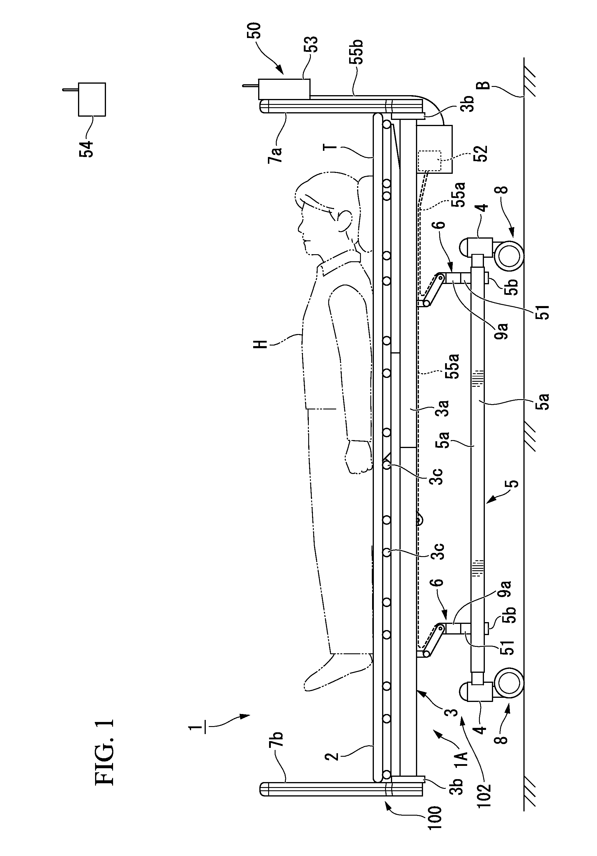 Bed having load detection function and bed-load detector