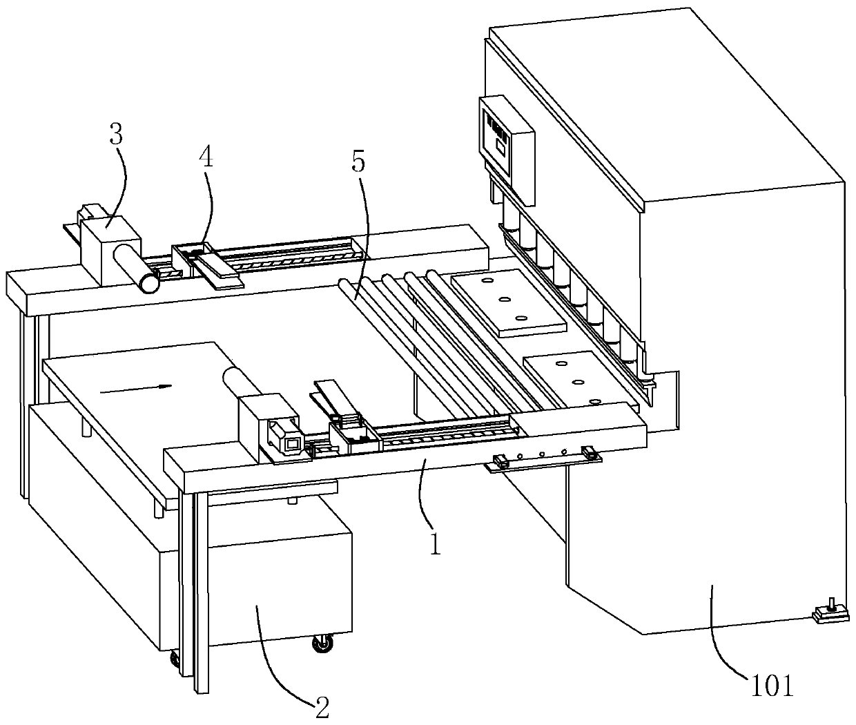 Feeding auxiliary system for panel cutting and method thereof