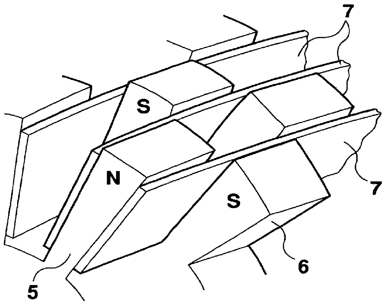 Permanent magnet motor with specific magnets and magnetic circuit arrangement