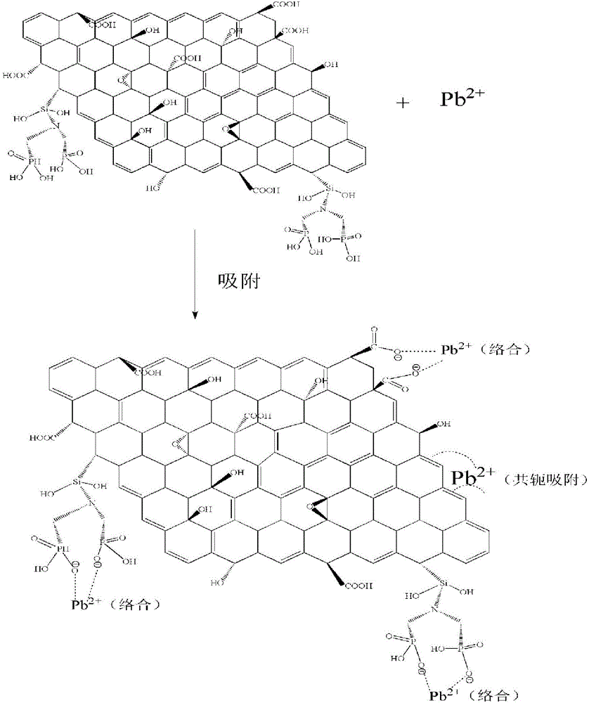 Chemical modified graphene oxide ionic type sewage treatment agent and preparation method thereof