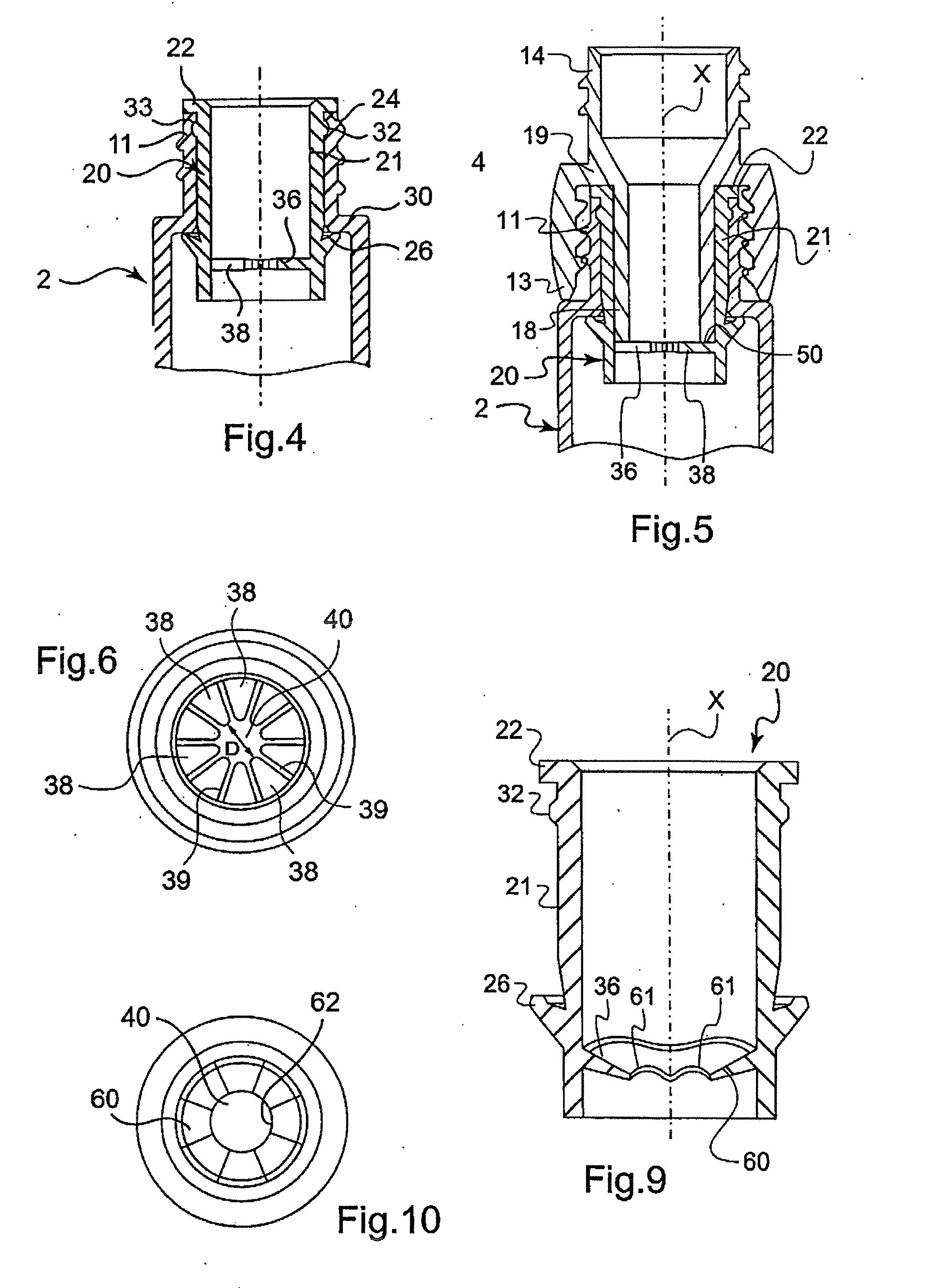 Packaging and application device with adjustable wiping