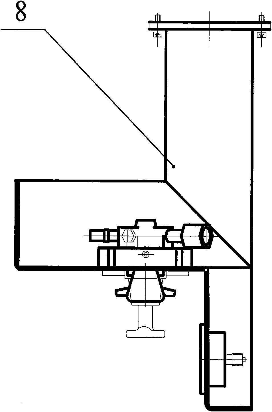 Mounting structure of gas control valve of cutting machine