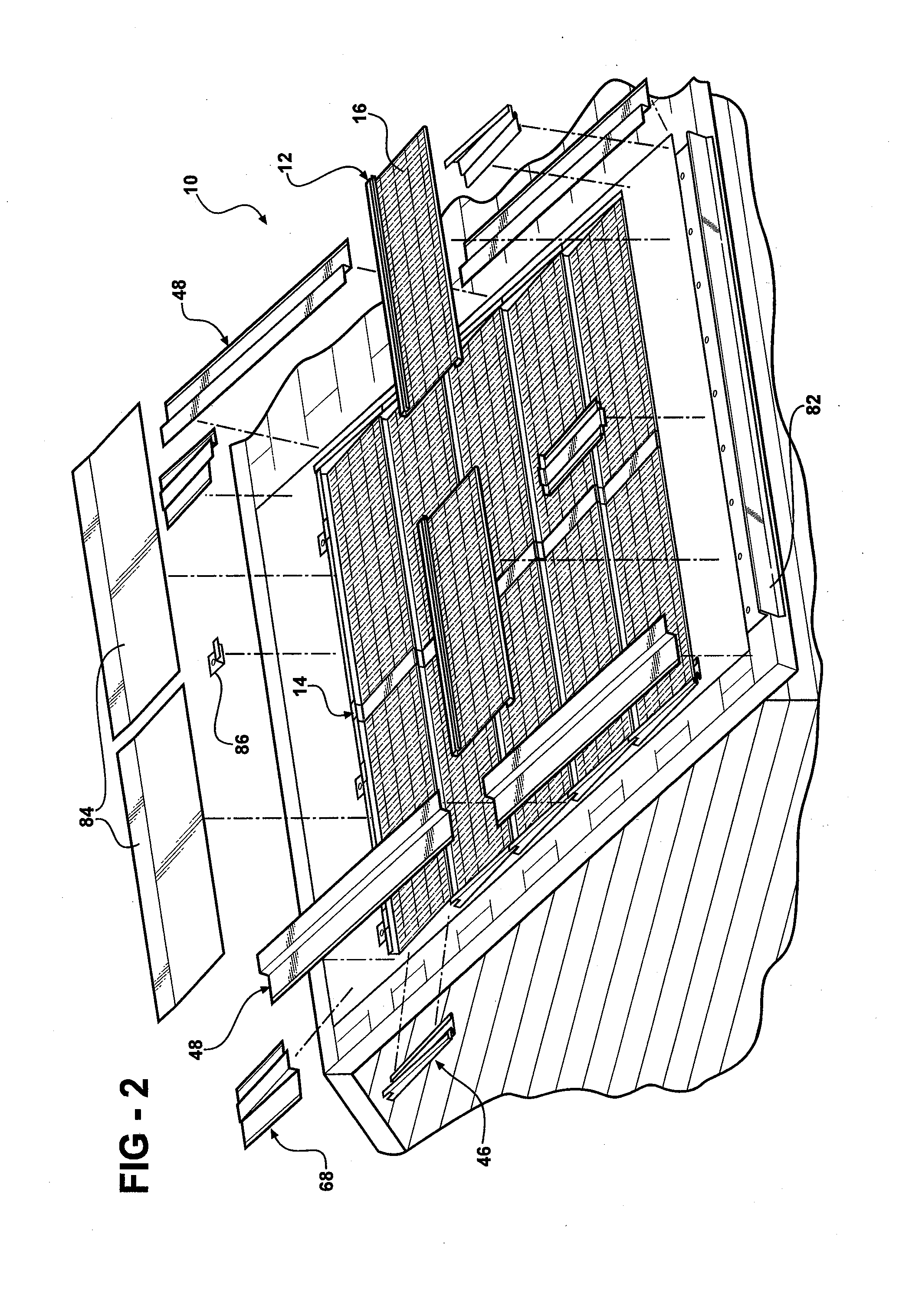 Solar panel roof kit